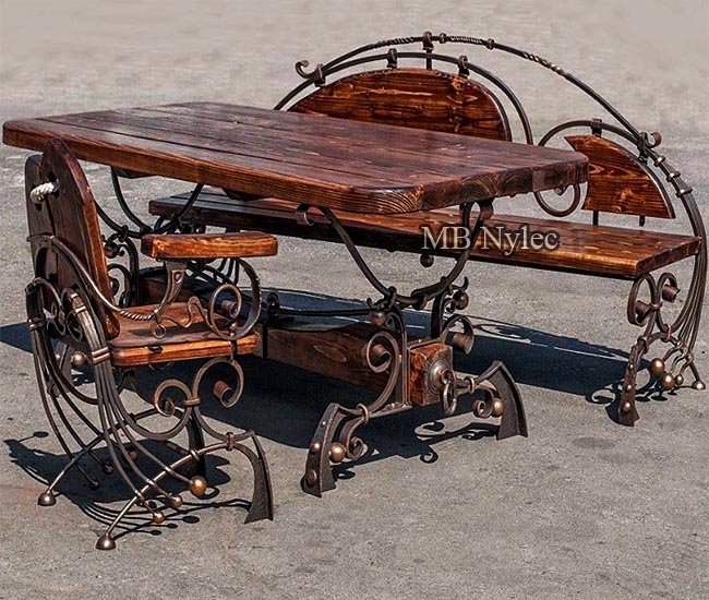 Designer set of wrought furniture