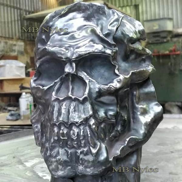 Skull - steel relief