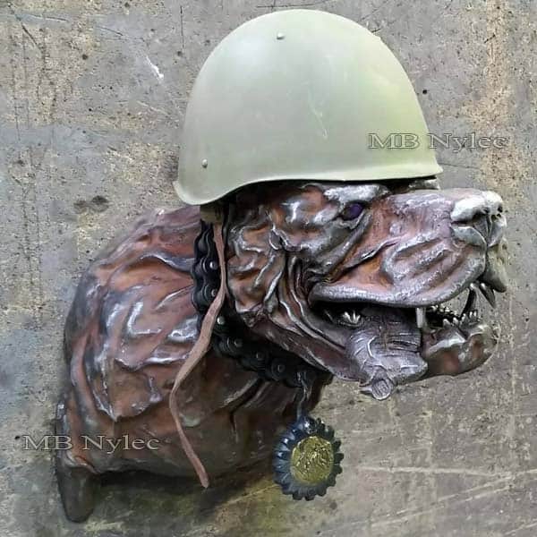 Soldier dog - steel sculpture