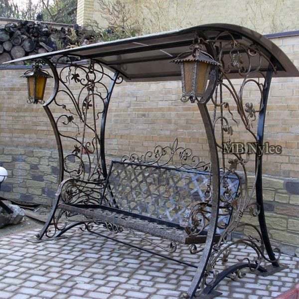 Steel garden swing