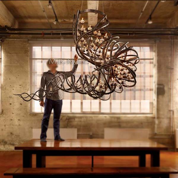 Unique forged chandelier